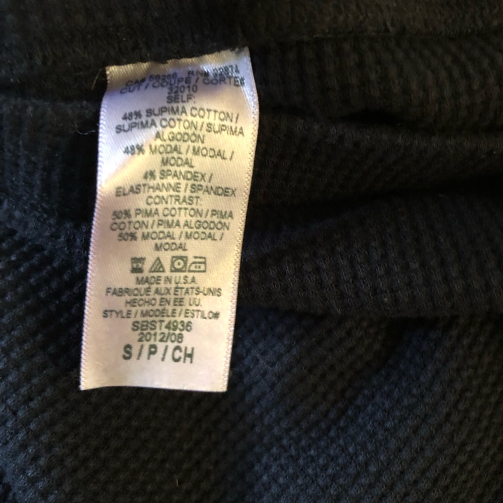 Splendid black leggings thermal long johns cropped ankle low rise small - Picture 7 of 9